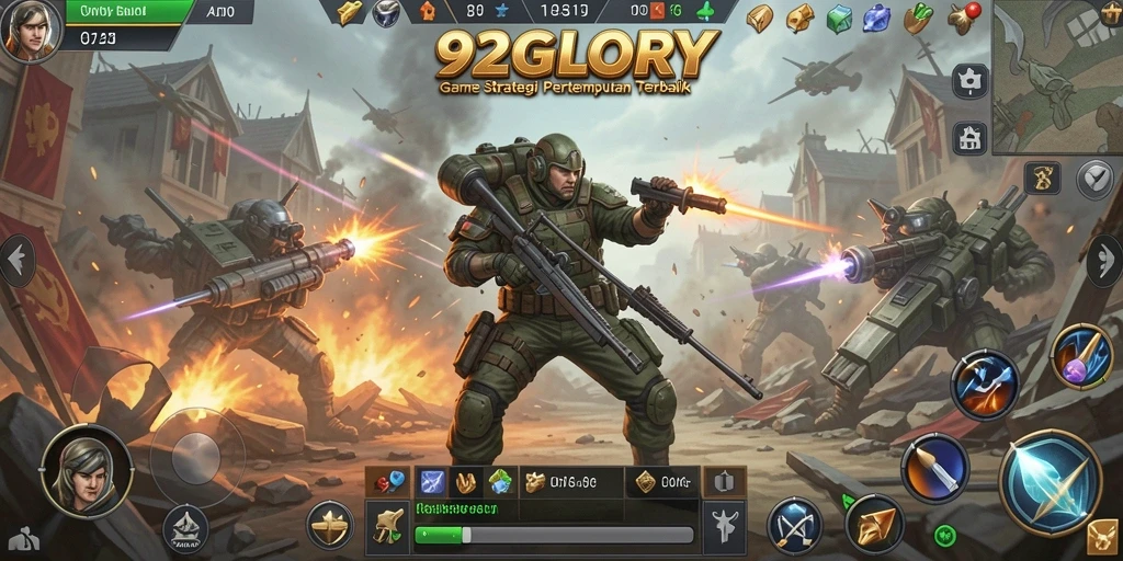 Screenshot gameplay 92GLORY menunjukkan aksi strategi yang mendebarkan.