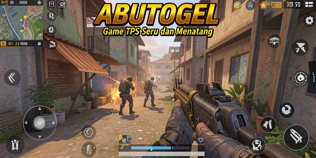 Tampilan gameplay ABUTOGEL dengan aksi TPS yang seru.