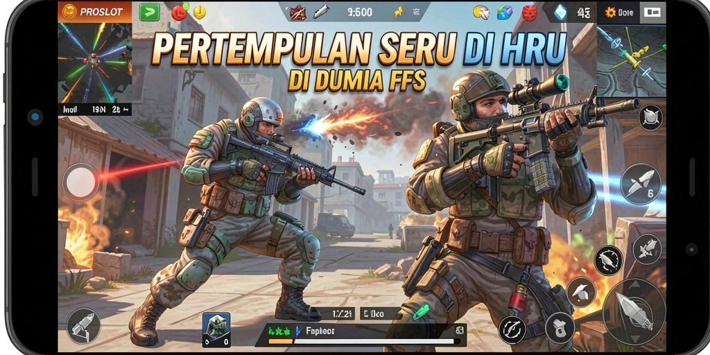 Screenshot PROSLOT menampilkan aksi tembak-menembak yang penuh ketegangan.