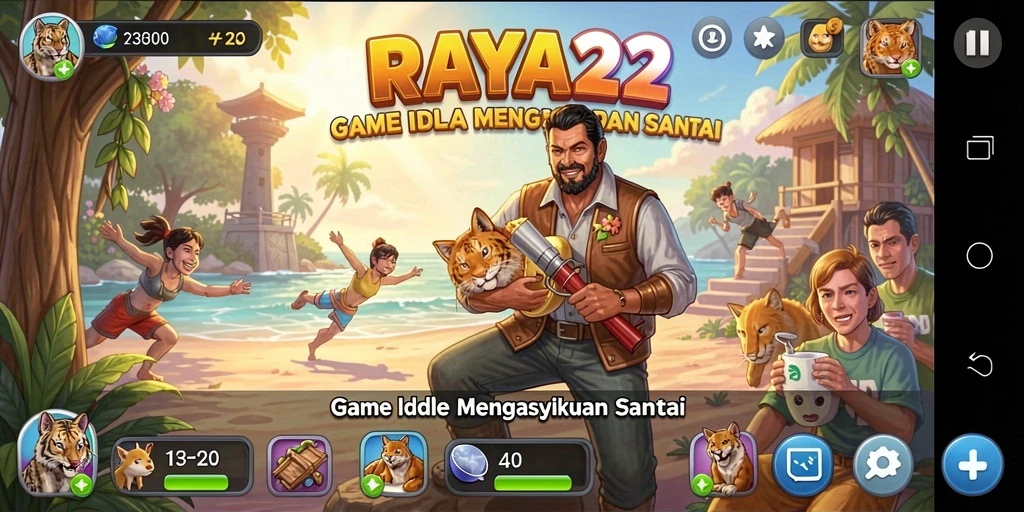 Gameplay RAYA22 yang menarik dan santai dalam genre Idle.