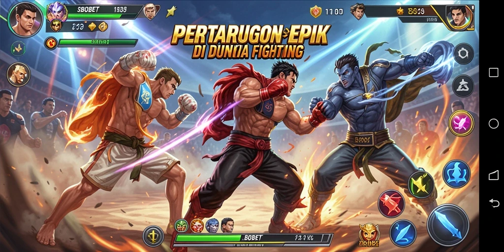 Screenshot utama SBOBET menampilkan serunya pertarungan Fighting.