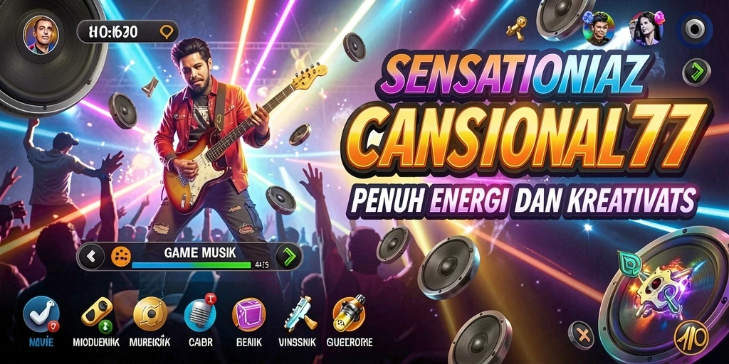 Tampilan gameplay SENSATIONAL77 yang penuh warna dan dinamis.