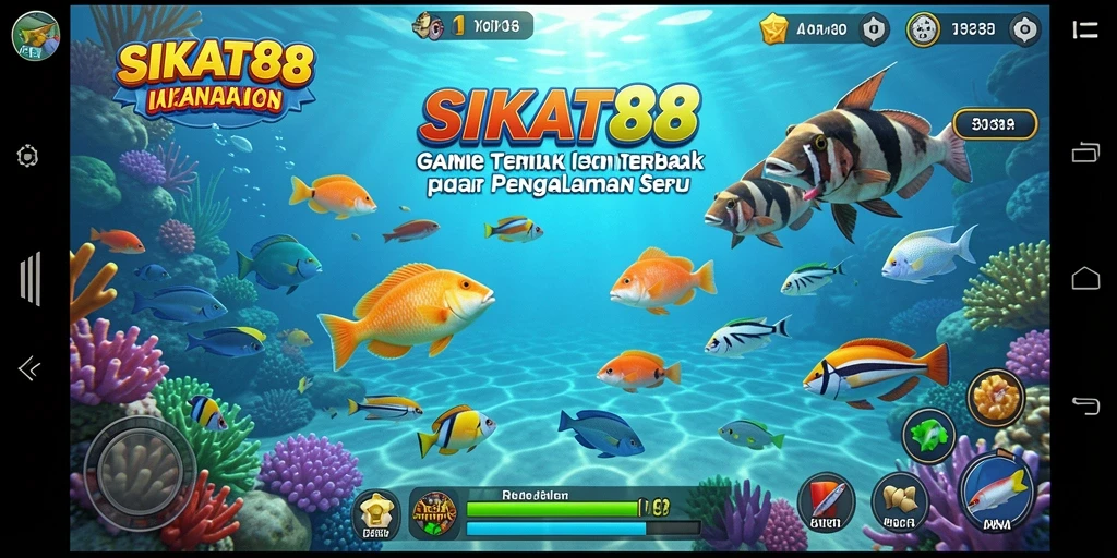 Screenshot gameplay SIKAT88 menunjukkan serunya menangkap ikan.