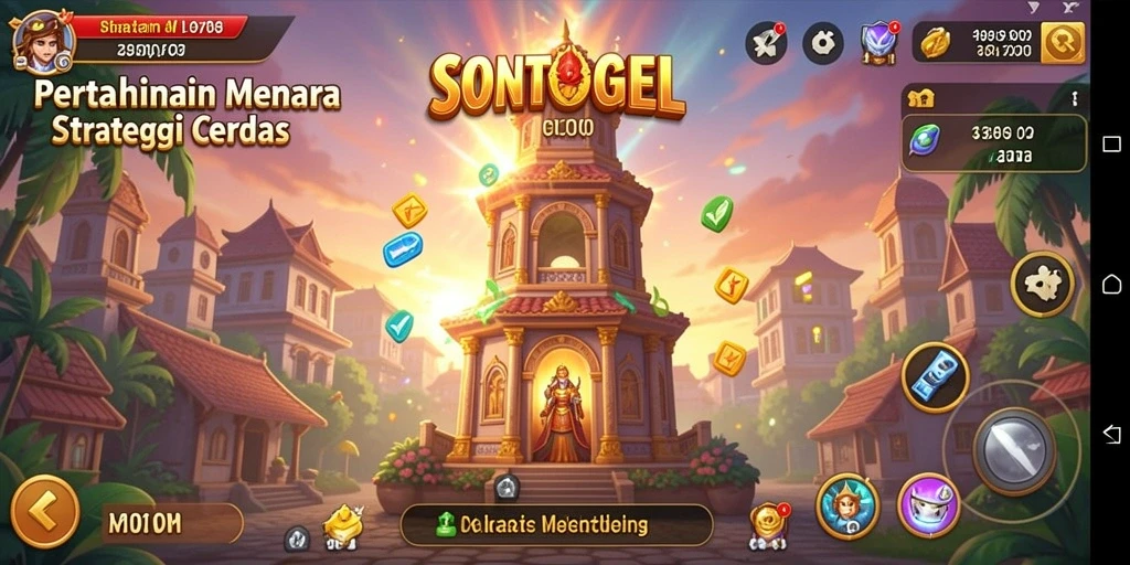 Screenshot gameplay Tower Defense SONTOGEL yang menegangkan dan strategis.