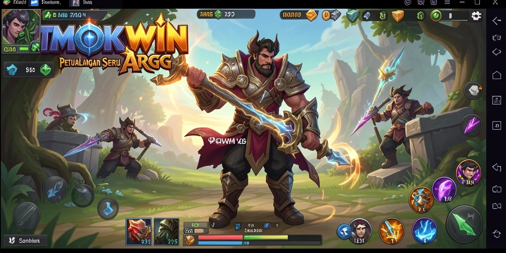 Tampilan gameplay seru dari TMOKWIN yang menampilkan pertempuran epik.